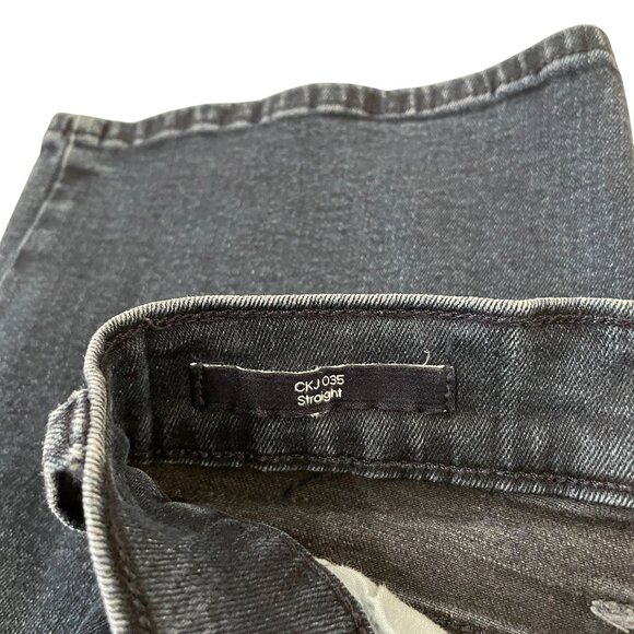 Calvin Klein Jeans Men's Size 40x32 Dark Blue Straight Fit Stretch Denim - Picture 4 of 6